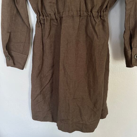 Rails Carmen Shirtdress Dress Mini Tie Waist Green Woven Linen Women's Size XS - Picture 8 of 13